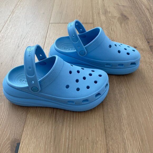 CROCS Shoes Women 7 Classic Platform Clogs Blue 207521 Lightweight Men 5 - Picture 3 of 13